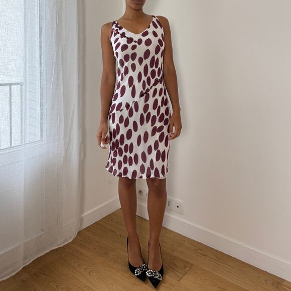 Vintage Italian Viscose Polka-Dot Slip Dress (S) - Picture 4 of 10